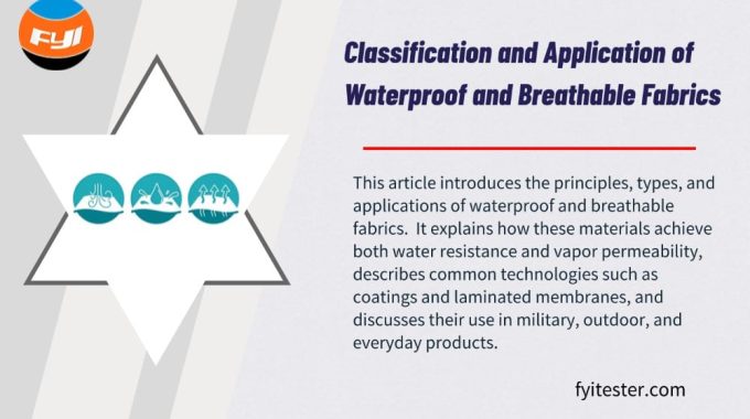 Classification And Application Of Waterproof And Breathable Fabrics