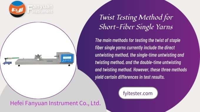 Twist Testing Method For Short Fiber Single Yarns