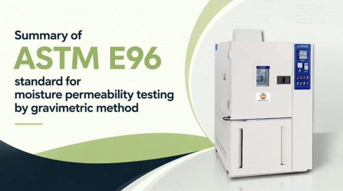 Summary Of ASTM E96 Standard For Moisture Permeability Testing By Gravimetric Method