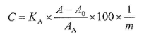 calculate the test result of formaldehyde